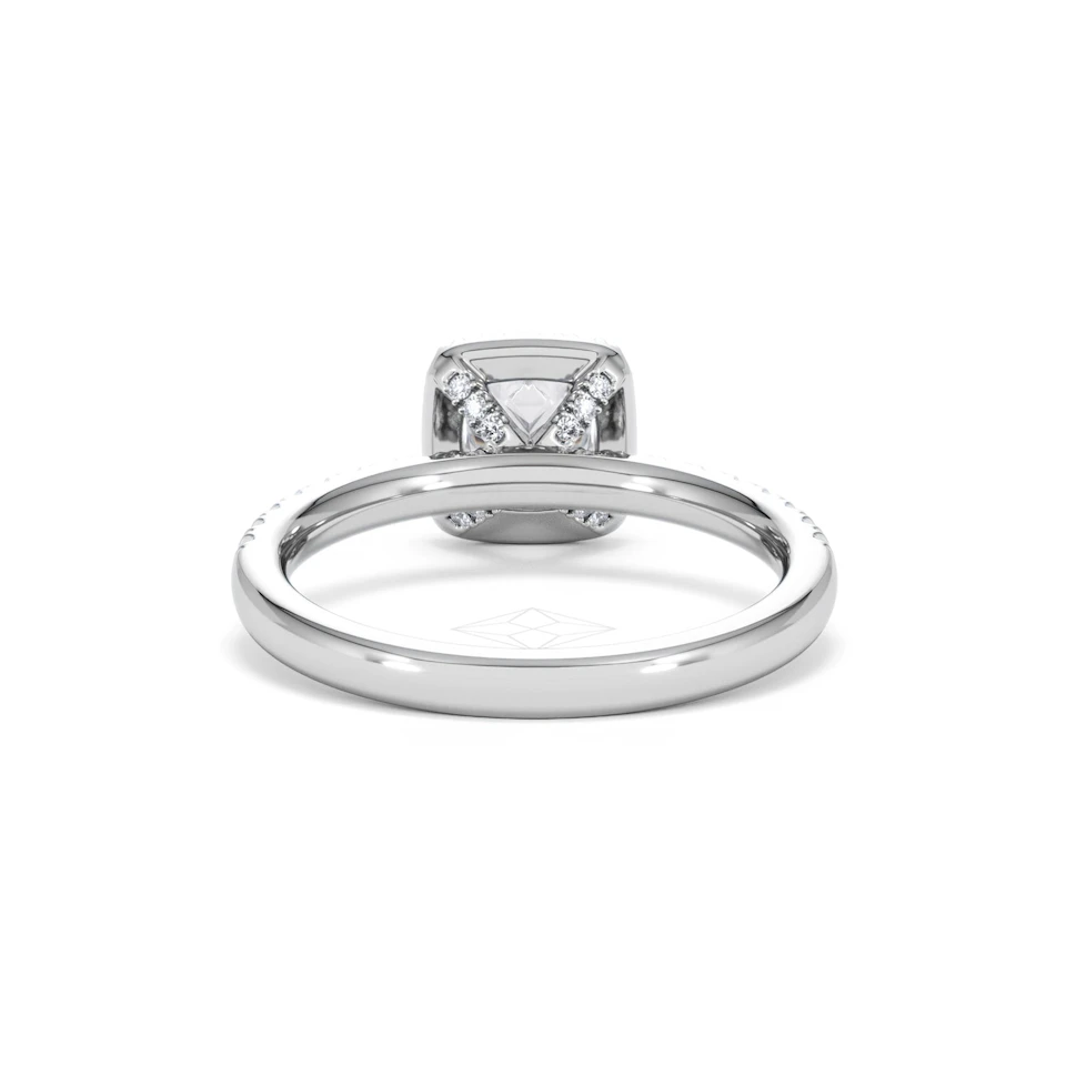 Beatrice GIA Diamond Halo Engagement Ring in Platinum 1.25ct G/SI2