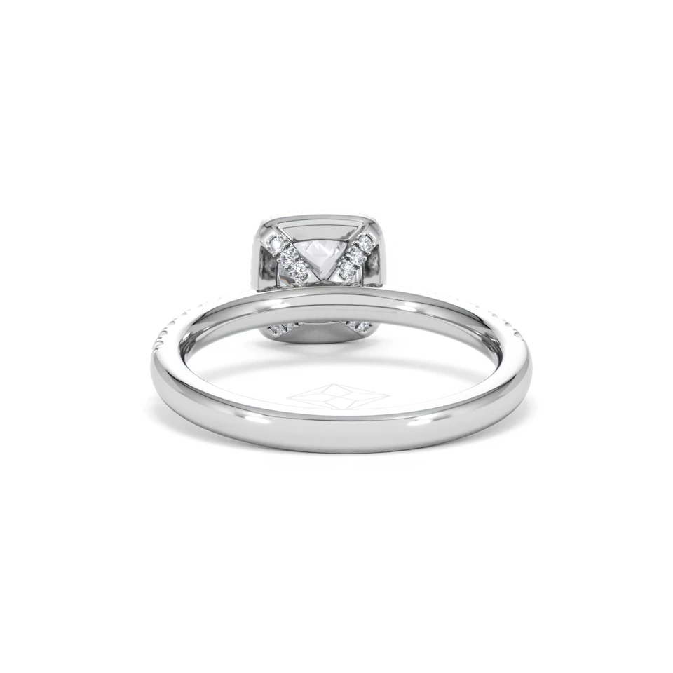 Beatrice GIA Diamond Halo Engagement Ring in Platinum 1.25ct G/SI2