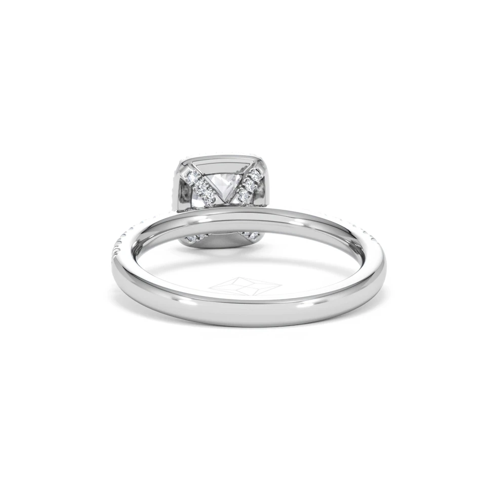 Beatrice GIA Diamond Halo Engagement Ring 18K White Gold 1.25ct G/SI2