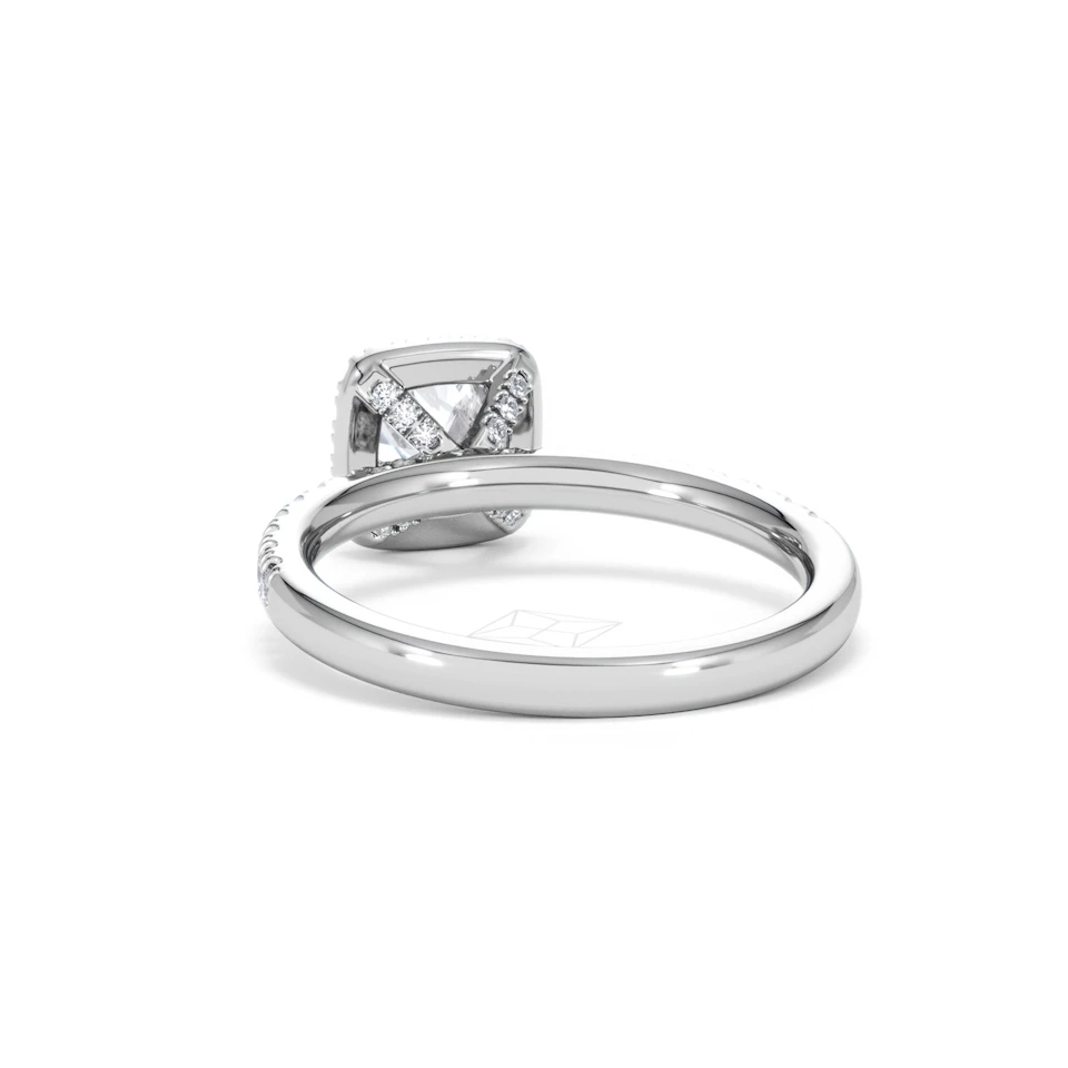 Beatrice GIA Diamond Halo Engagement Ring in Platinum 1.25ct G/VS2