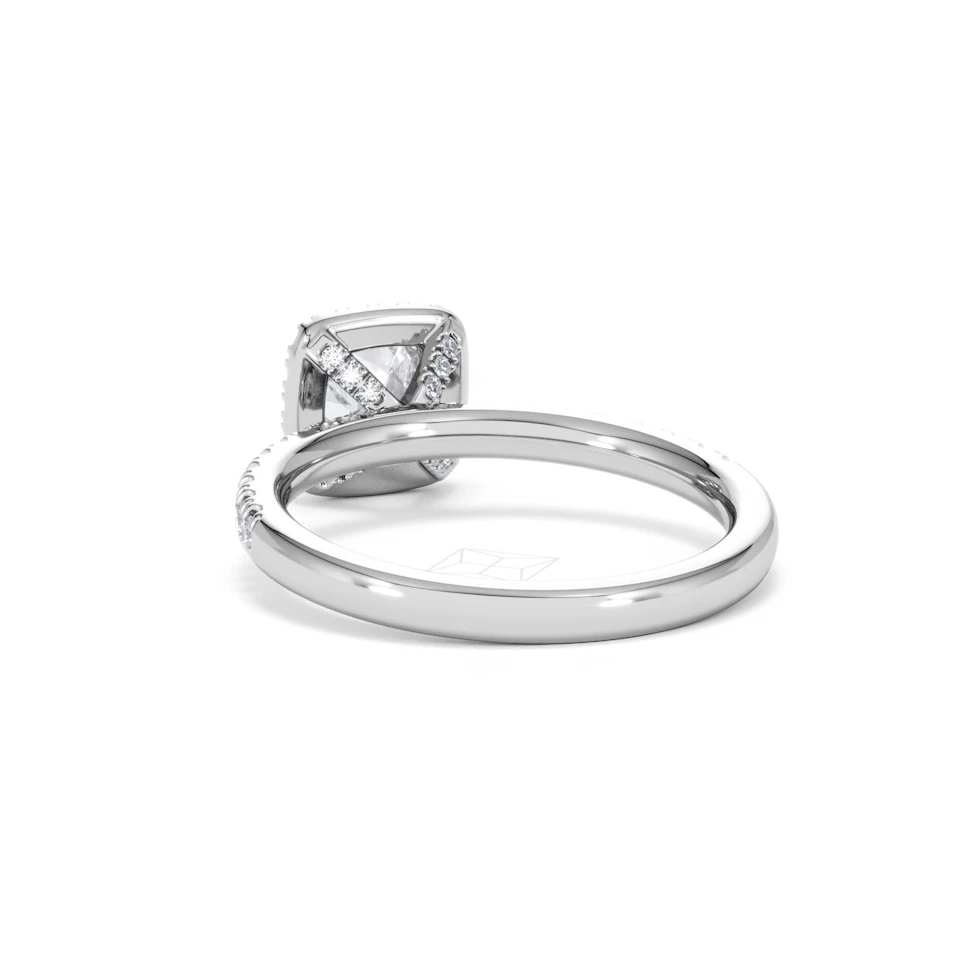 Beatrice GIA Diamond Halo Engagement Ring 18K White Gold 1.25ct G/SI2