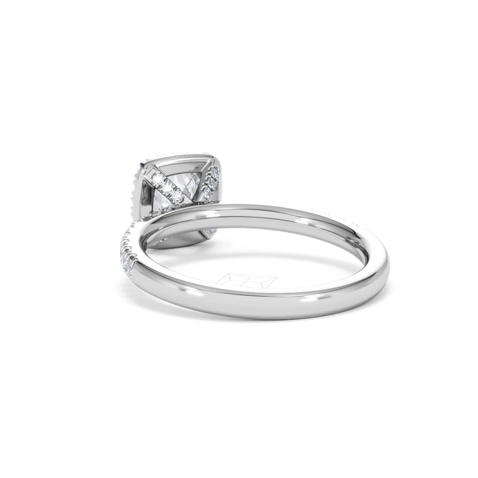 Beatrice GIA Diamond Halo Engagement Ring in Platinum 1.25ct G/VS2