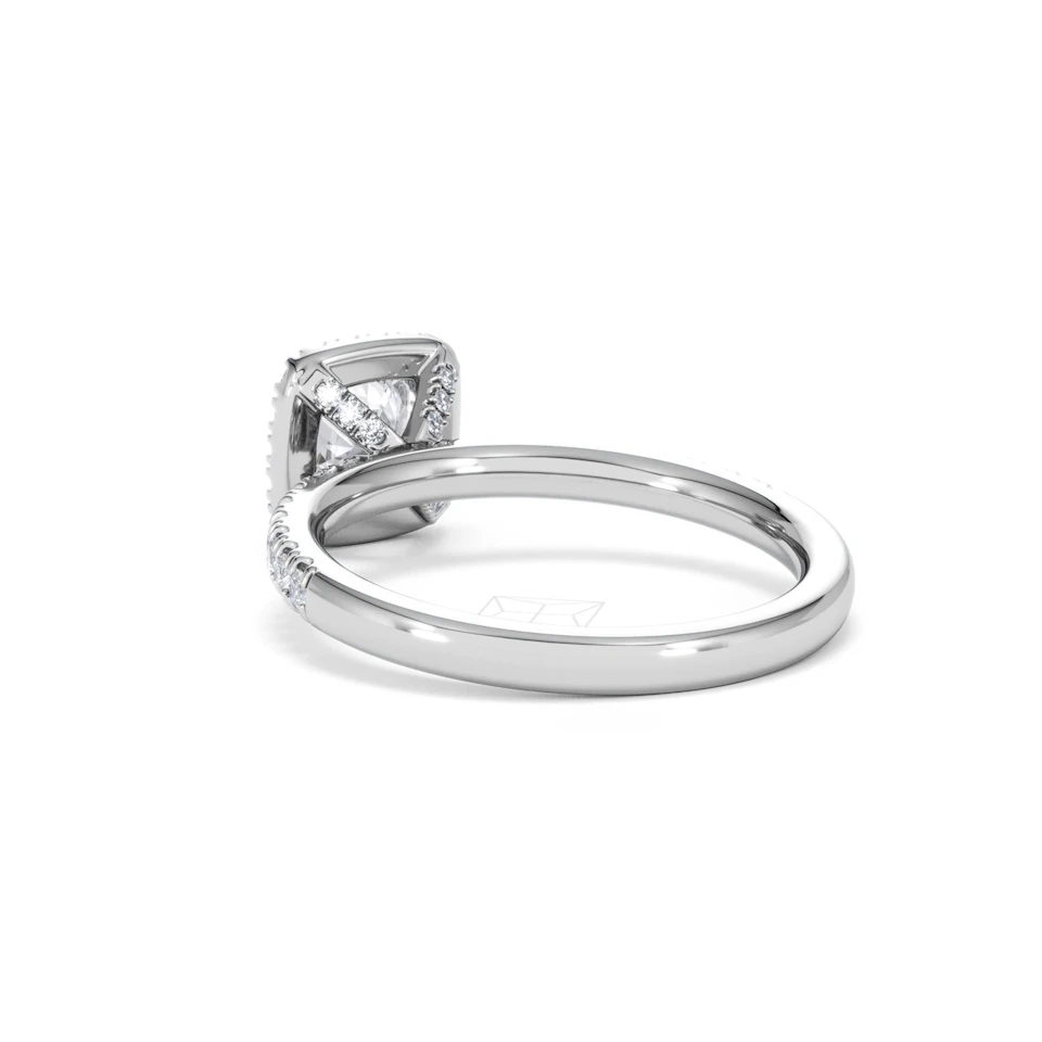 Beatrice GIA Diamond Halo Engagement Ring in Platinum 1.25ct G/VS2