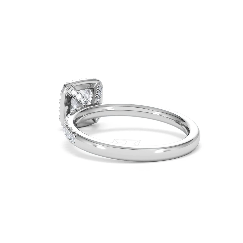 Beatrice GIA Diamond Halo Engagement Ring 18K White Gold 1.25ct G/SI2
