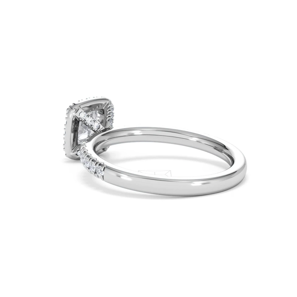 Beatrice GIA Diamond Halo Engagement Ring in Platinum 1.25ct G/SI2