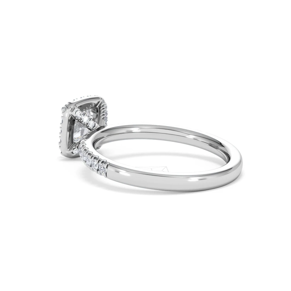 Beatrice GIA Diamond Halo Engagement Ring 18K White Gold 1.25ct G/SI2
