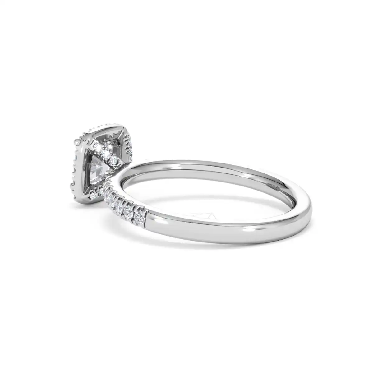 Beatrice GIA Diamond Halo Engagement Ring 18K White Gold 1.25ct G/SI2