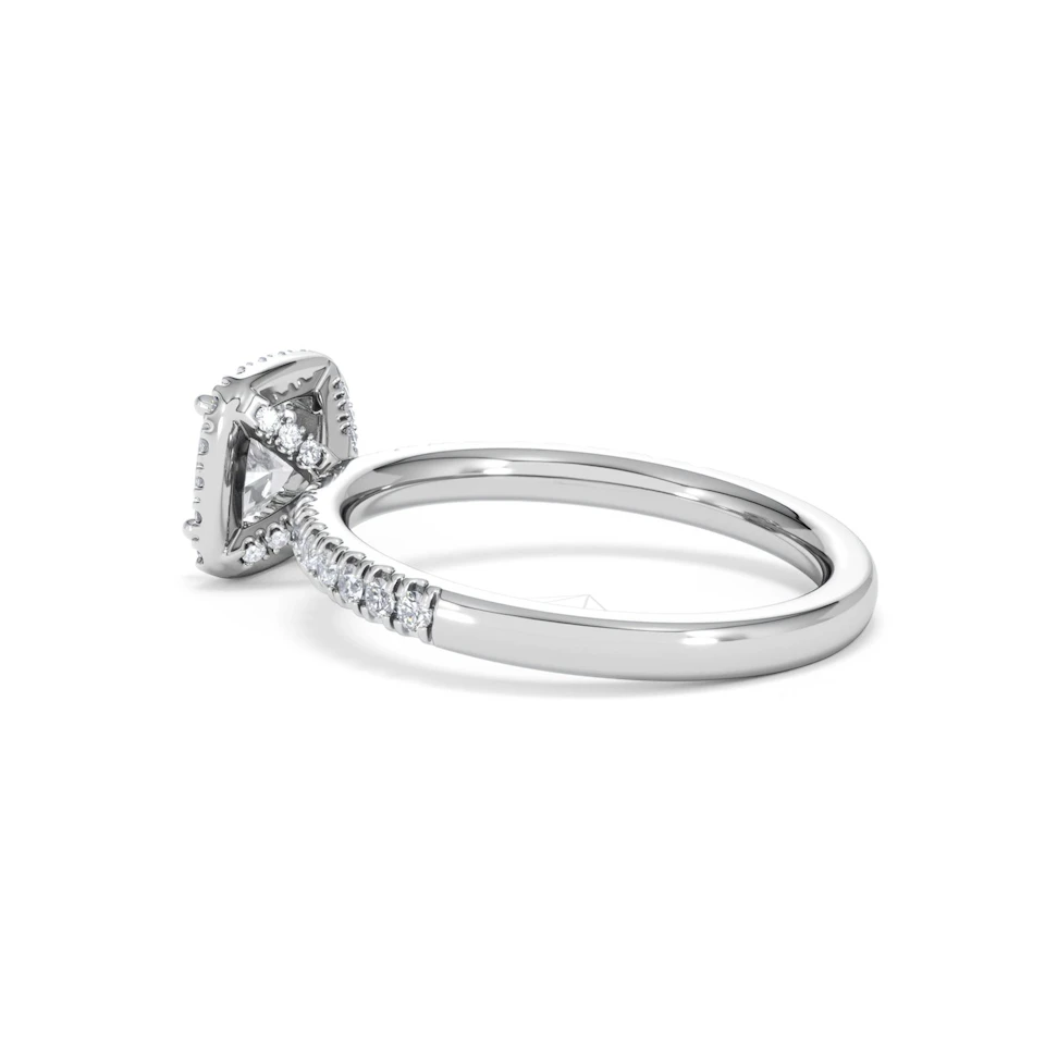 Beatrice GIA Diamond Halo Engagement Ring in Platinum 1.25ct G/VS2