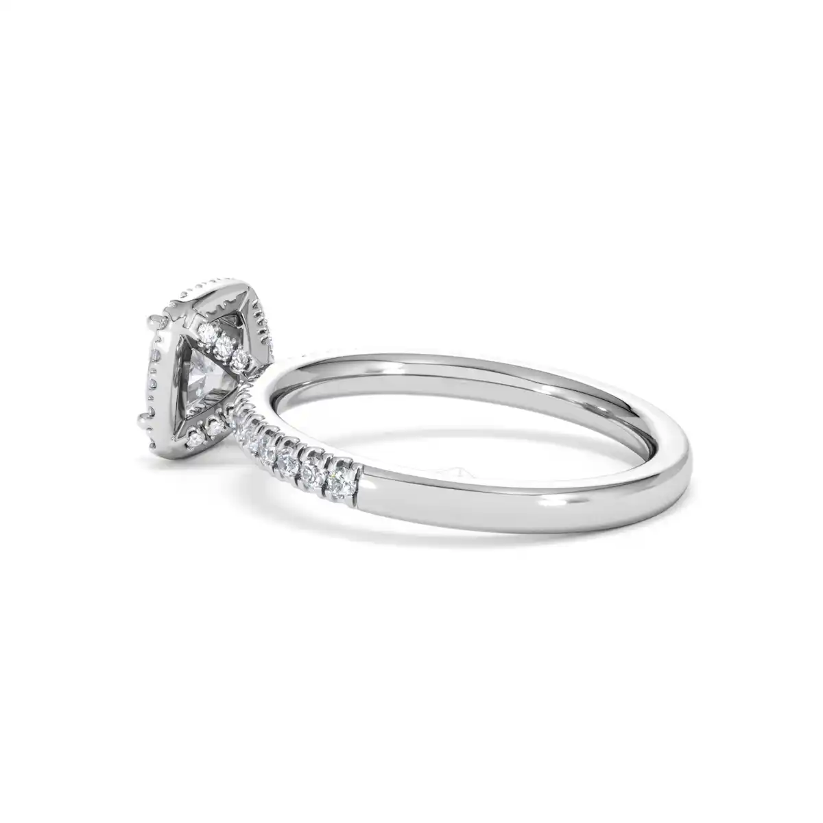 Beatrice GIA Diamond Halo Engagement Ring 18K White Gold 1.25ct G/SI2