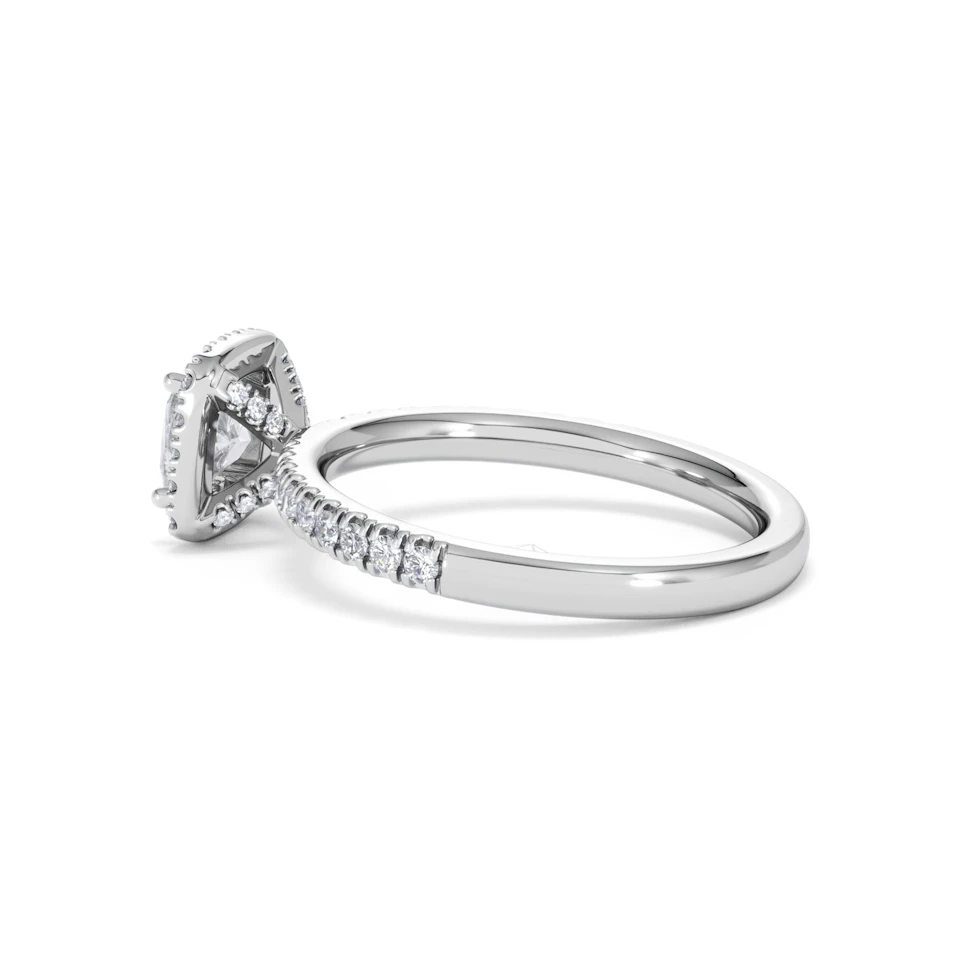 Beatrice GIA Diamond Halo Engagement Ring in Platinum 1.25ct G/VS2