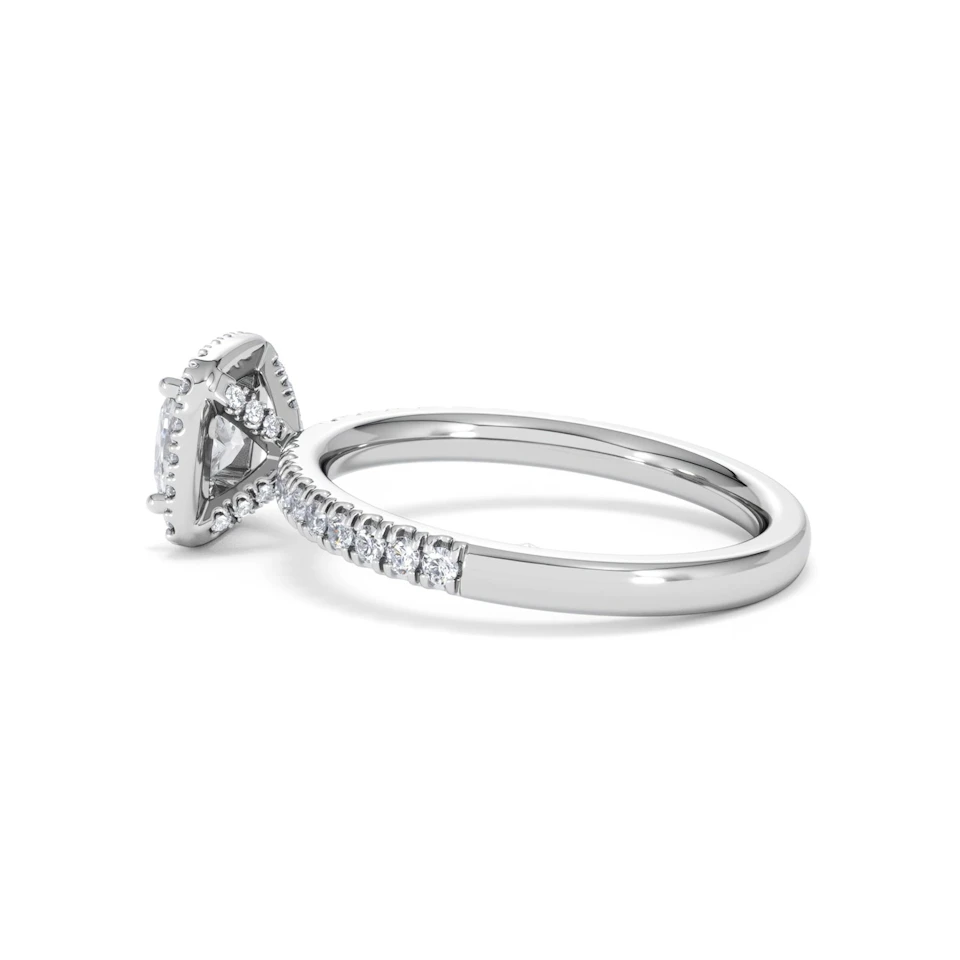 Beatrice GIA Diamond Halo Engagement Ring in Platinum 1.25ct G/SI2