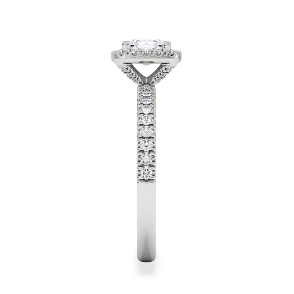 Beatrice GIA Diamond Halo Engagement Ring 18K White Gold 1.25ct G/SI2