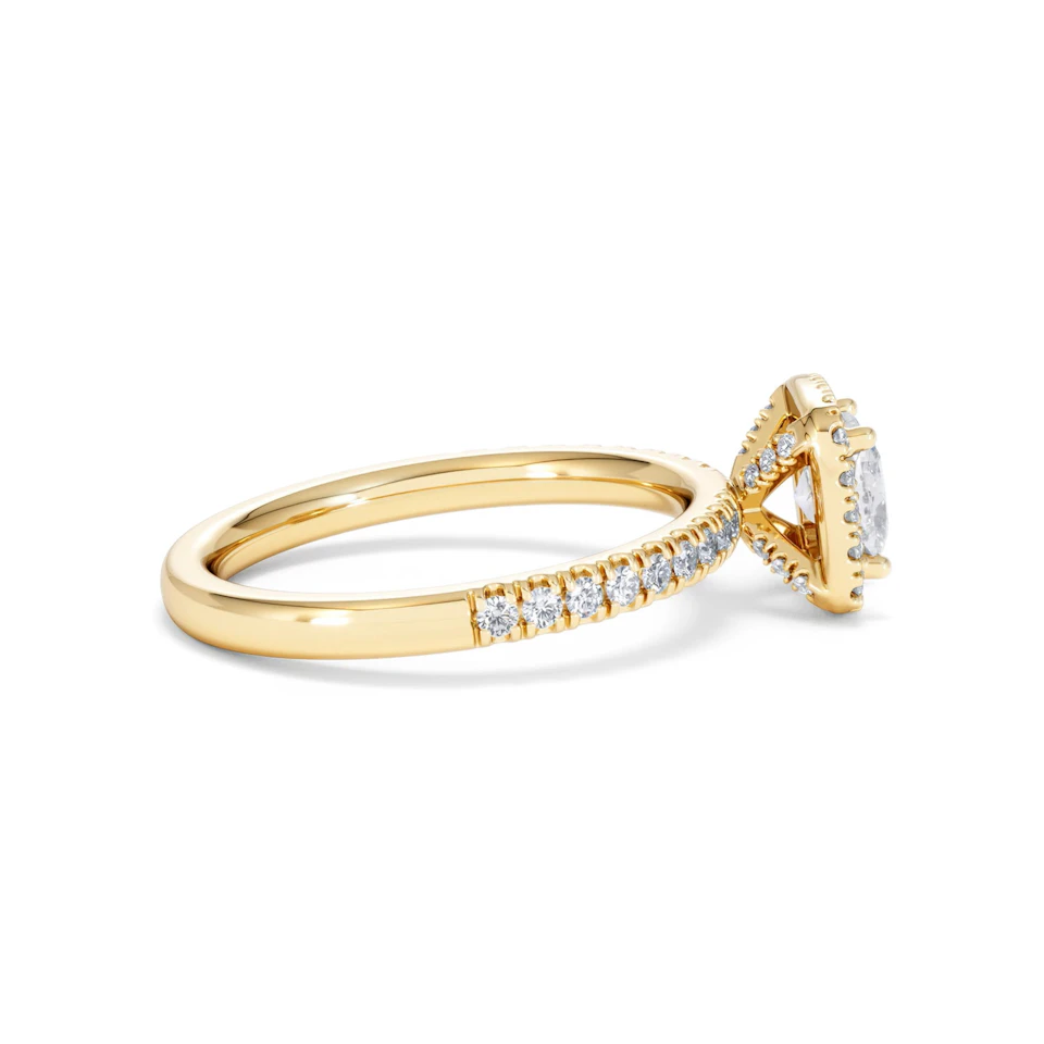 Beatrice GIA Diamond Halo Engagement Ring in 18K Gold 1.25ct G/SI2