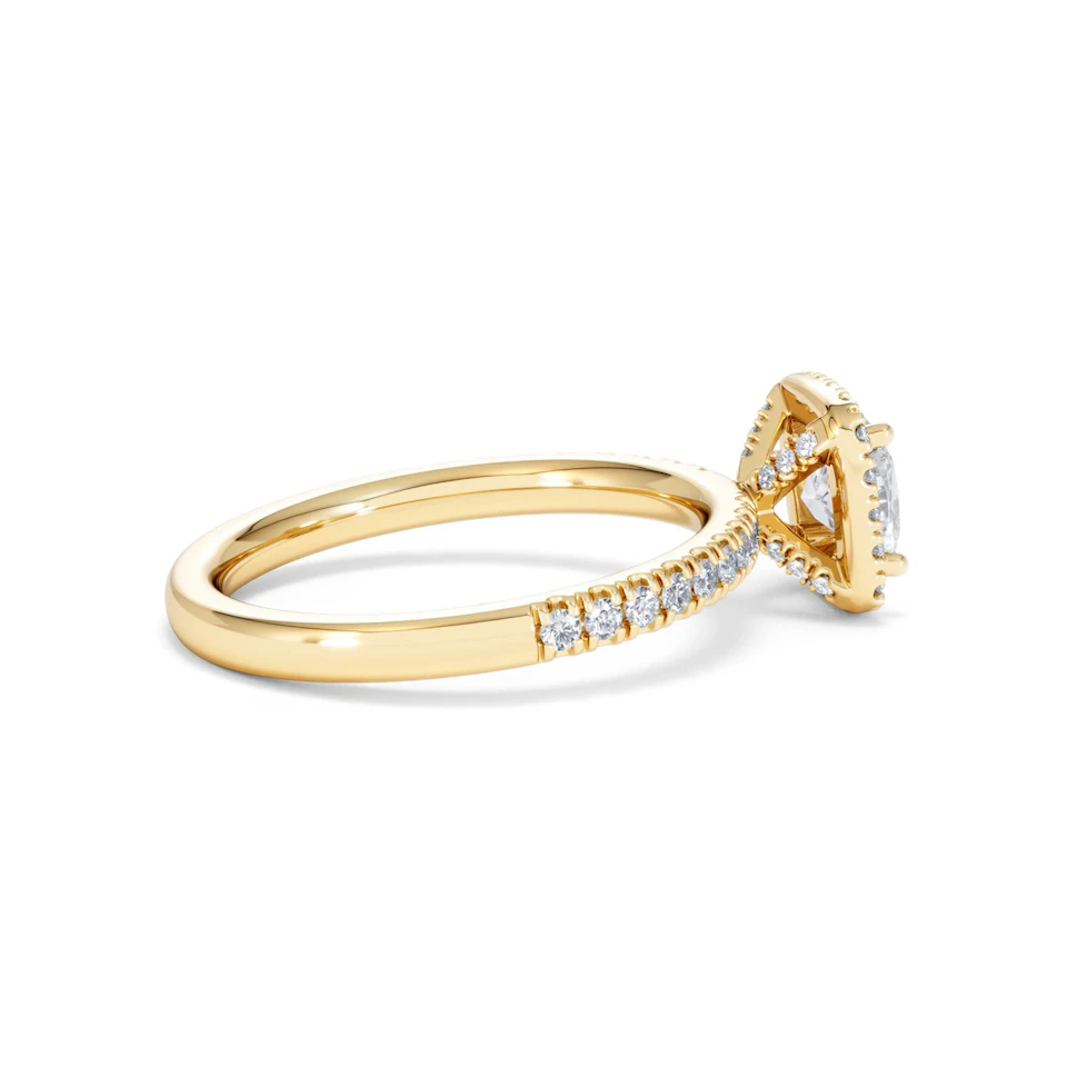 Beatrice GIA Diamond Halo Engagement Ring in 18K Gold 1.25ct G/SI2