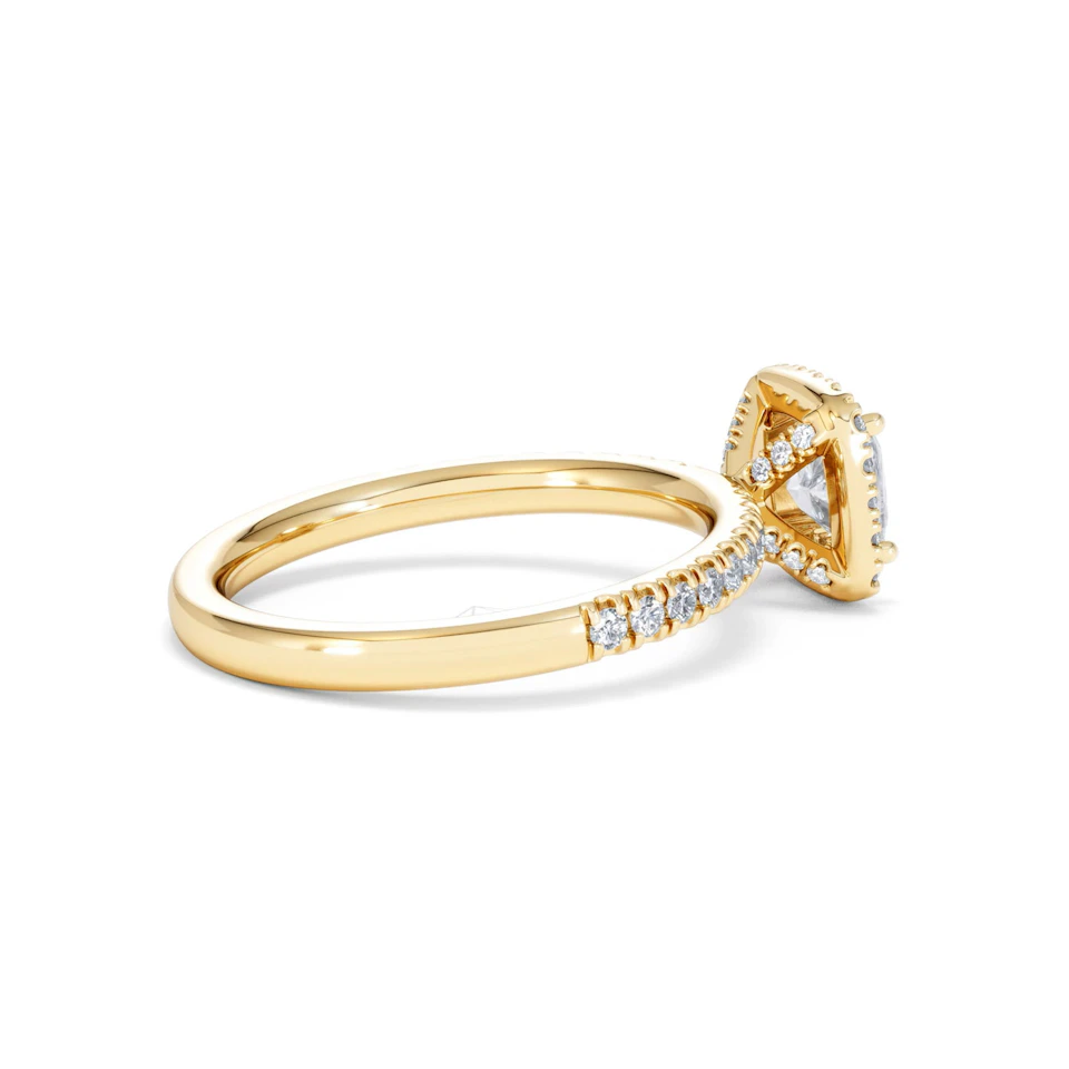 Beatrice GIA Diamond Halo Engagement Ring in 18K Gold 1.25ct G/SI2