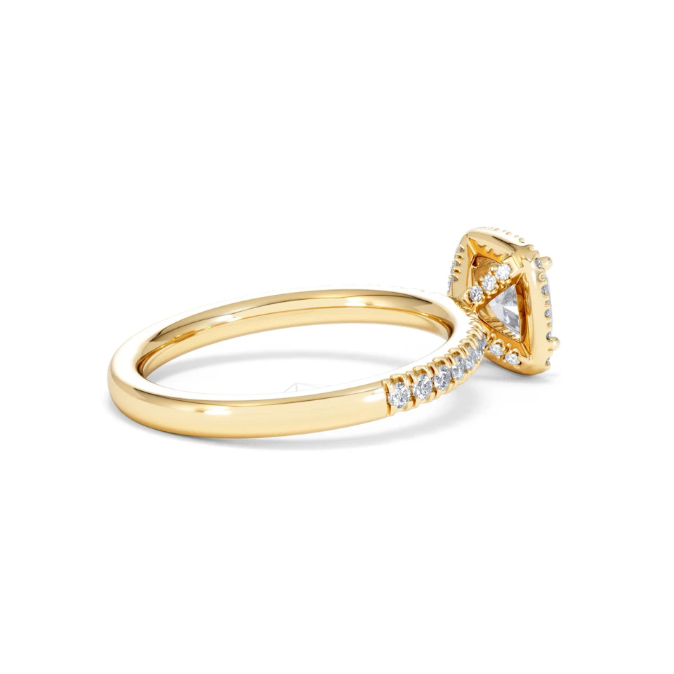 Beatrice GIA Diamond Halo Engagement Ring in 18K Gold 1.25ct G/SI2