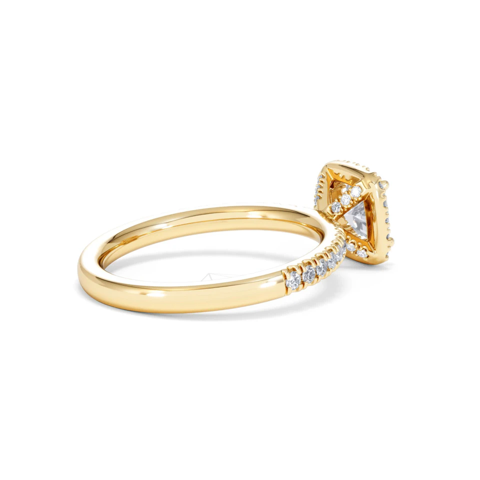 Beatrice GIA Diamond Halo Engagement Ring in 18K Gold 1.25ct G/SI2
