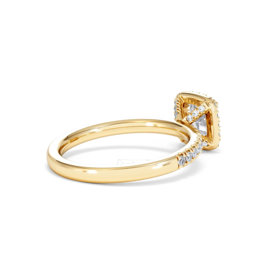 Beatrice GIA Diamond Halo Engagement Ring in 18K Gold 1.25ct G/SI2