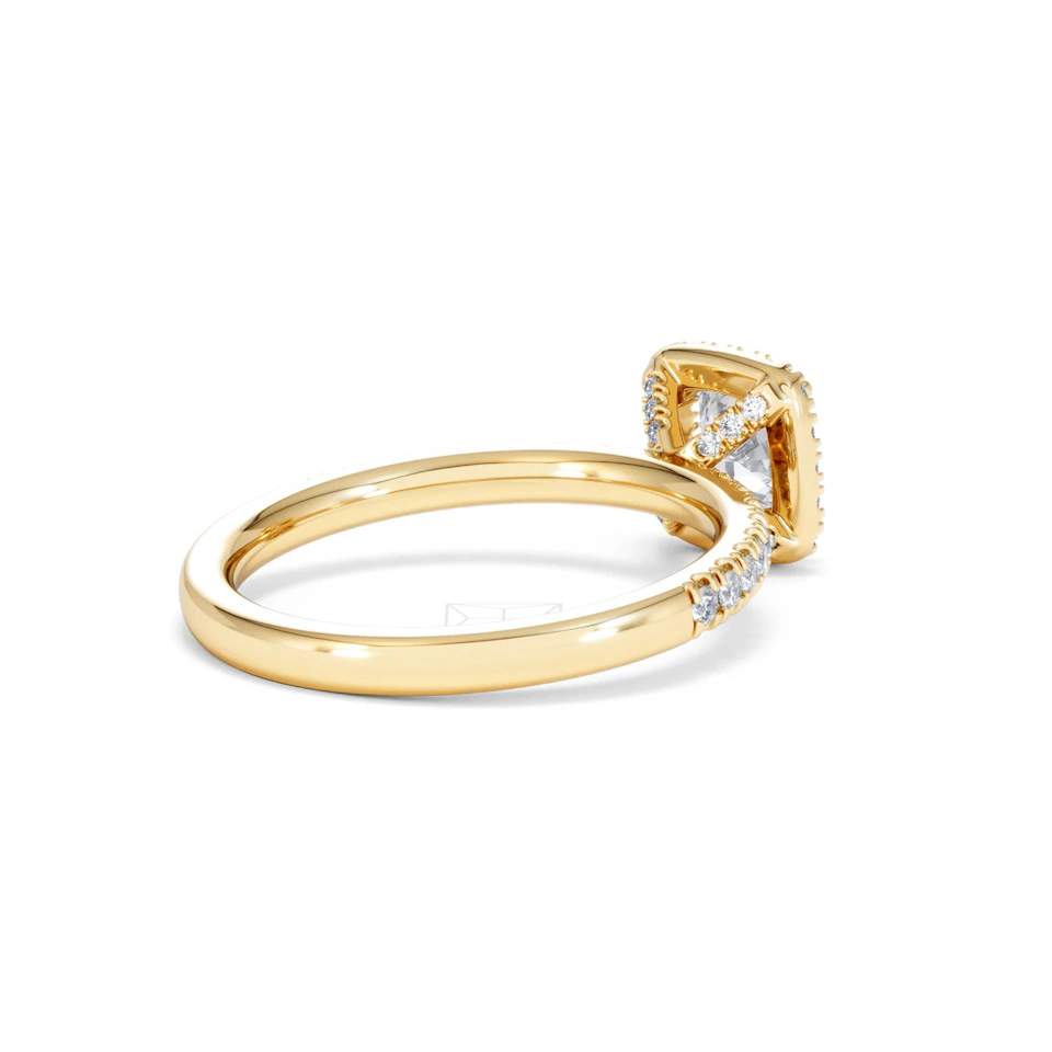 Beatrice GIA Diamond Halo Engagement Ring in 18K Gold 1.25ct G/SI2
