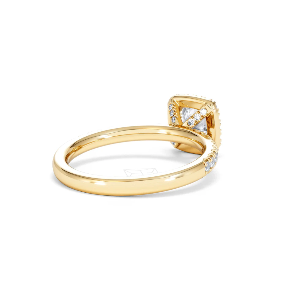 Beatrice GIA Diamond Halo Engagement Ring in 18K Gold 1.25ct G/SI2
