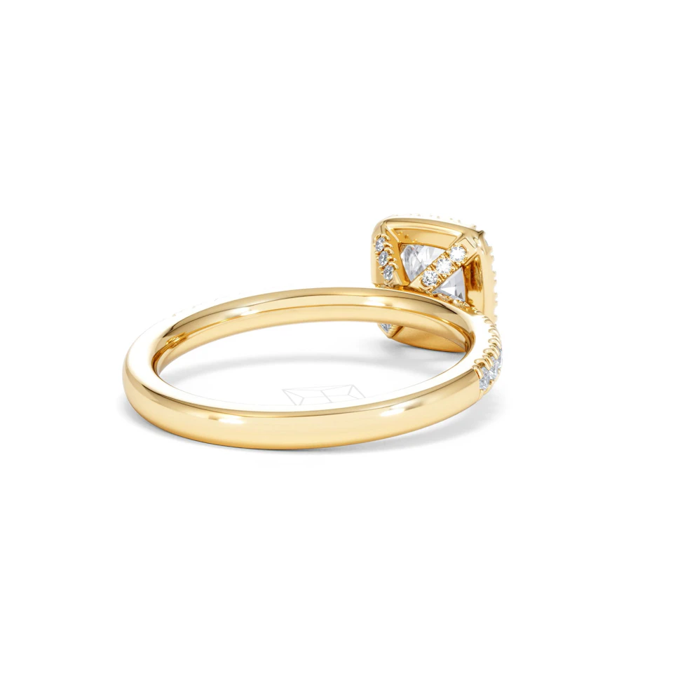 Beatrice GIA Diamond Halo Engagement Ring in 18K Gold 1.25ct G/SI2