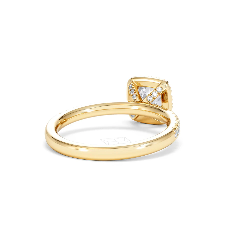 Beatrice GIA Diamond Halo Engagement Ring in 18K Gold 1.25ct G/SI2