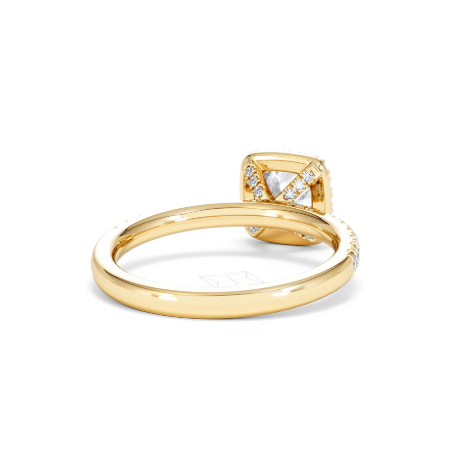 Beatrice GIA Diamond Halo Engagement Ring in 18K Gold 1.25ct G/SI2
