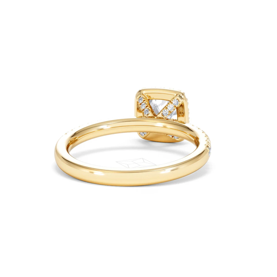 Beatrice GIA Diamond Halo Engagement Ring in 18K Gold 1.25ct G/SI2