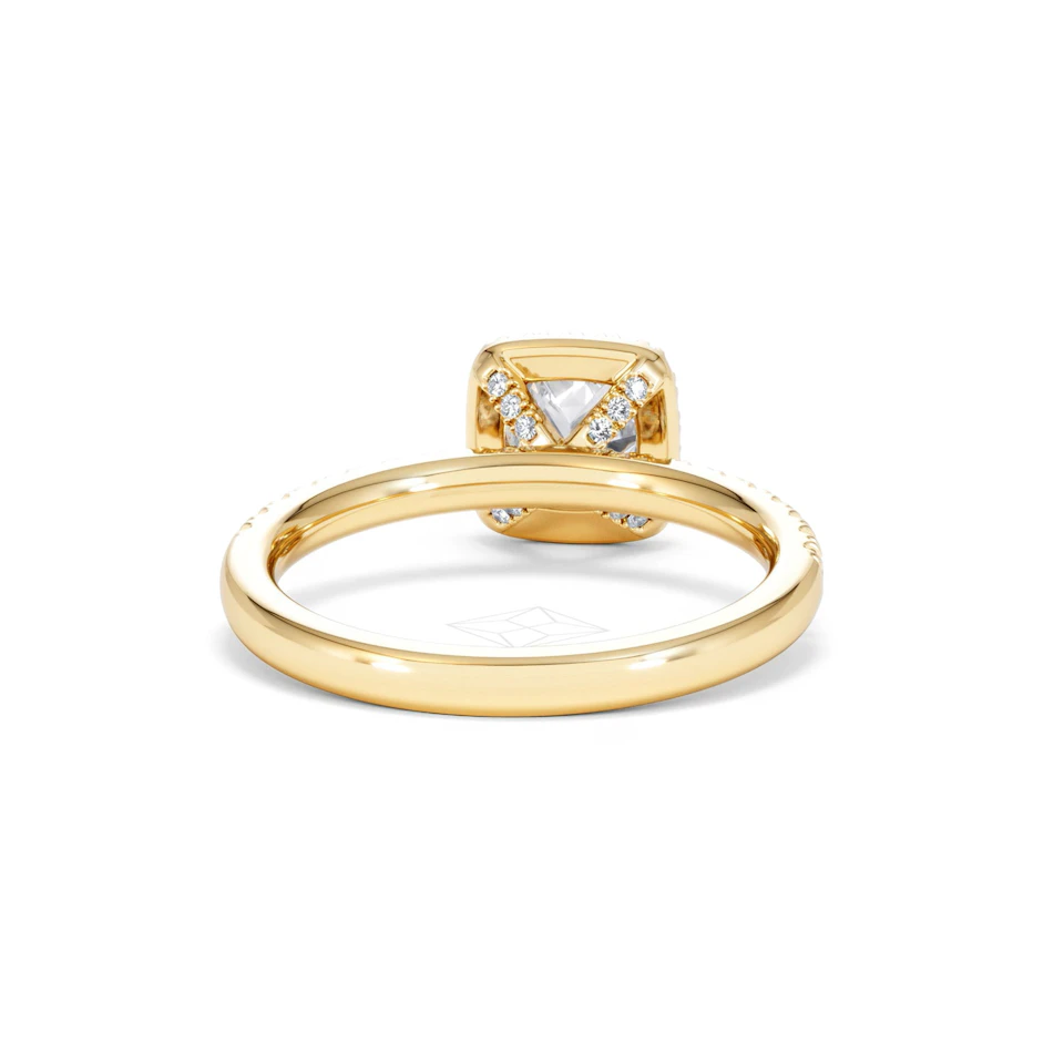 Beatrice GIA Diamond Halo Engagement Ring in 18K Gold 1.25ct G/SI2