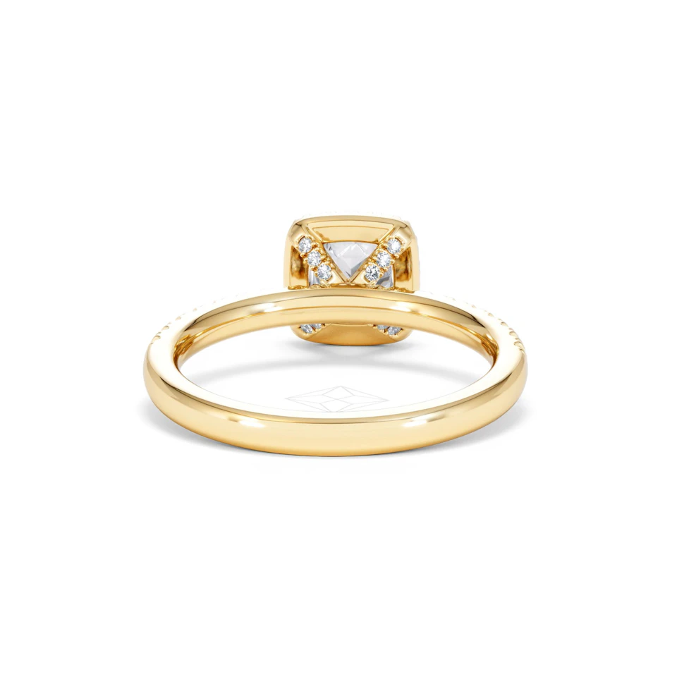 Beatrice GIA Diamond Halo Engagement Ring in 18K Gold 1.25ct G/SI2