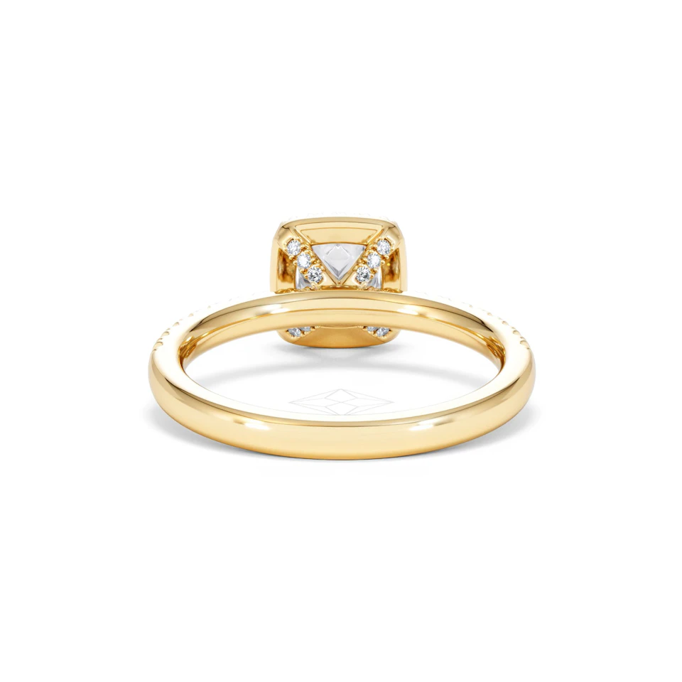 Beatrice GIA Diamond Halo Engagement Ring in 18K Gold 1.25ct G/SI2