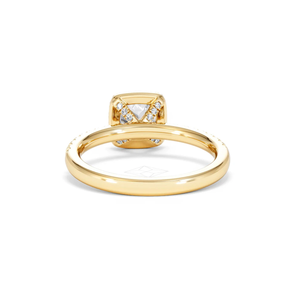 Beatrice GIA Diamond Halo Engagement Ring in 18K Gold 1.25ct G/SI2