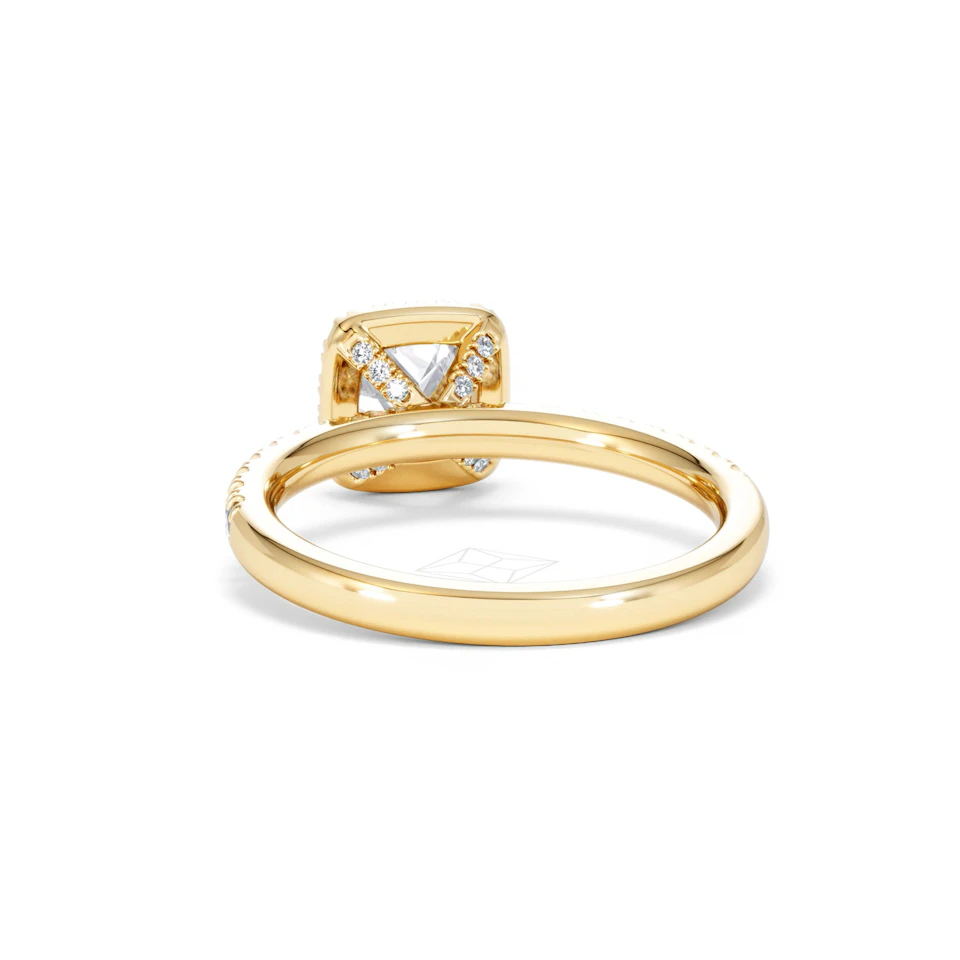 Beatrice GIA Diamond Halo Engagement Ring in 18K Gold 1.25ct G/SI2