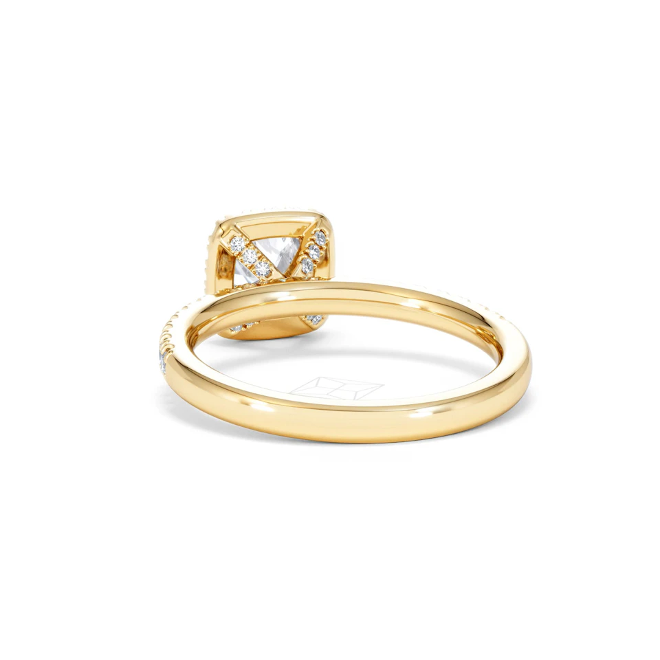 Beatrice GIA Diamond Halo Engagement Ring in 18K Gold 1.25ct G/SI2