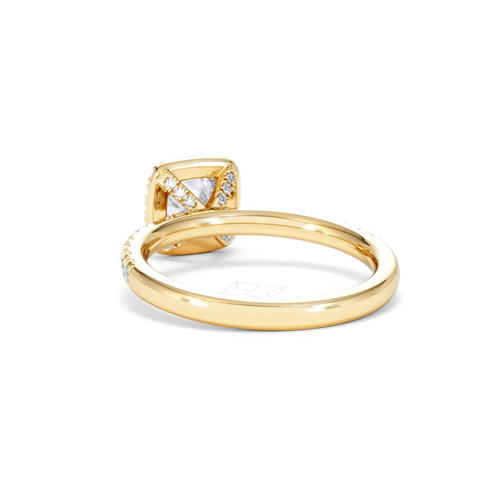 Beatrice GIA Diamond Halo Engagement Ring in 18K Gold 1.25ct G/SI2