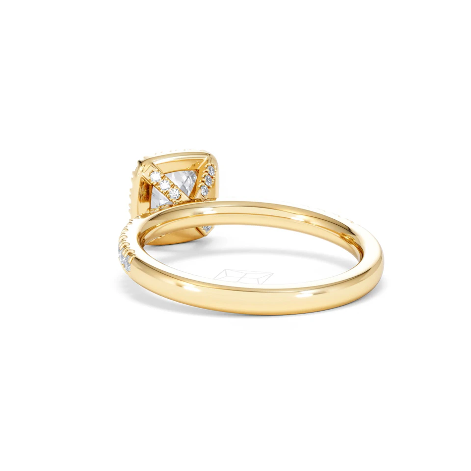 Beatrice GIA Diamond Halo Engagement Ring in 18K Gold 1.25ct G/SI2