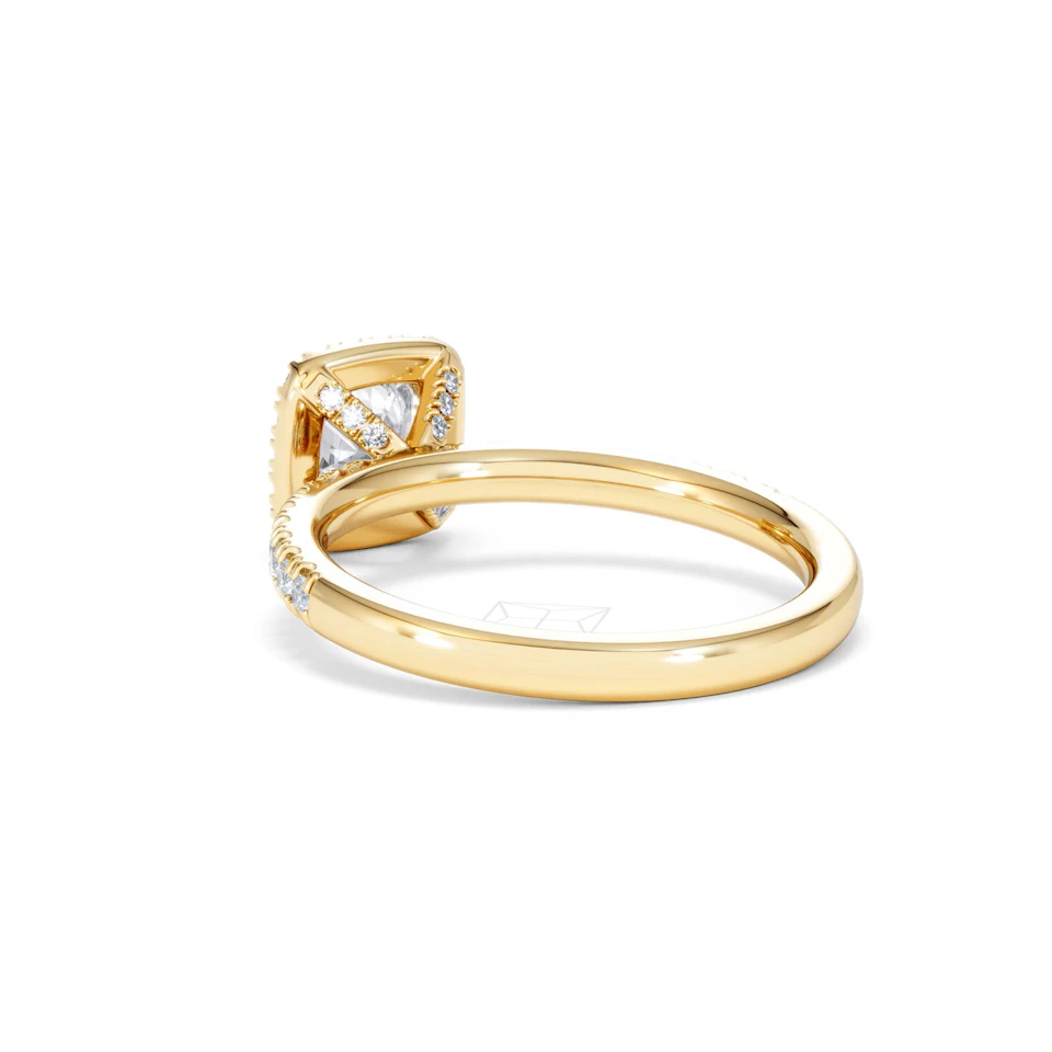 Beatrice GIA Diamond Halo Engagement Ring in 18K Gold 1.25ct G/SI2