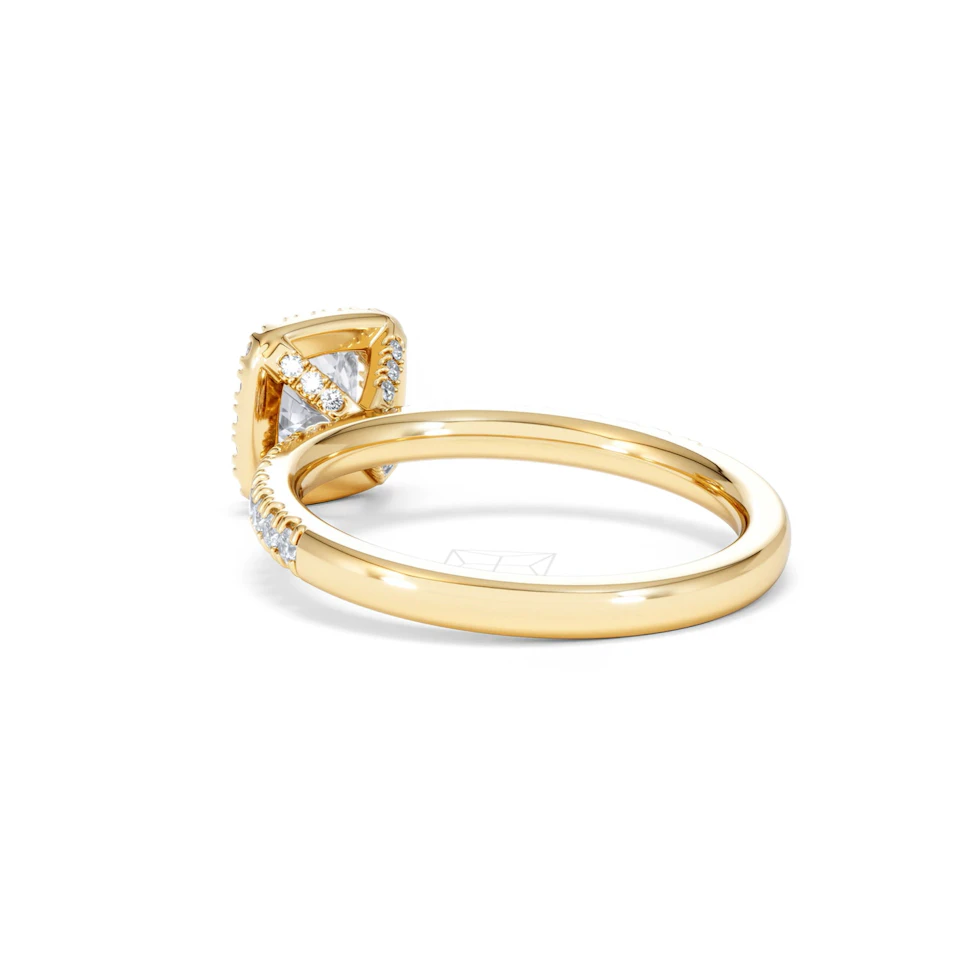 Beatrice GIA Diamond Halo Engagement Ring in 18K Gold 1.25ct G/SI2