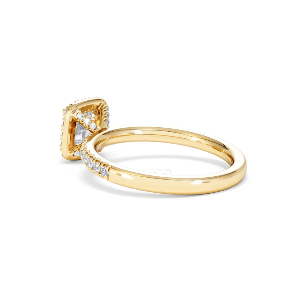 Beatrice GIA Diamond Halo Engagement Ring in 18K Gold 1.25ct G/SI2