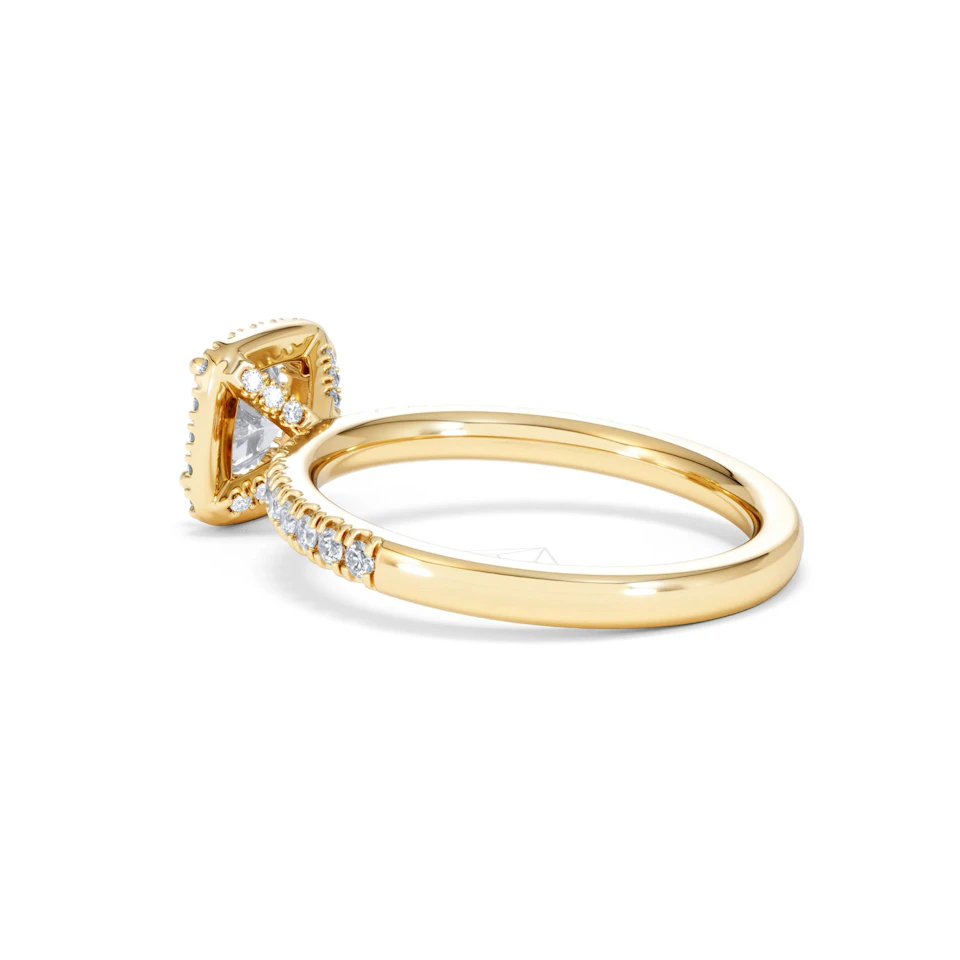 Beatrice GIA Diamond Halo Engagement Ring in 18K Gold 1.25ct G/SI2
