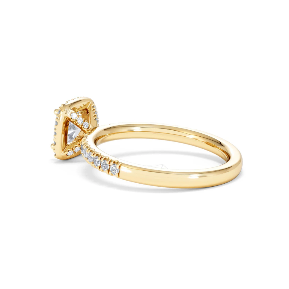 Beatrice GIA Diamond Halo Engagement Ring in 18K Gold 1.25ct G/SI2