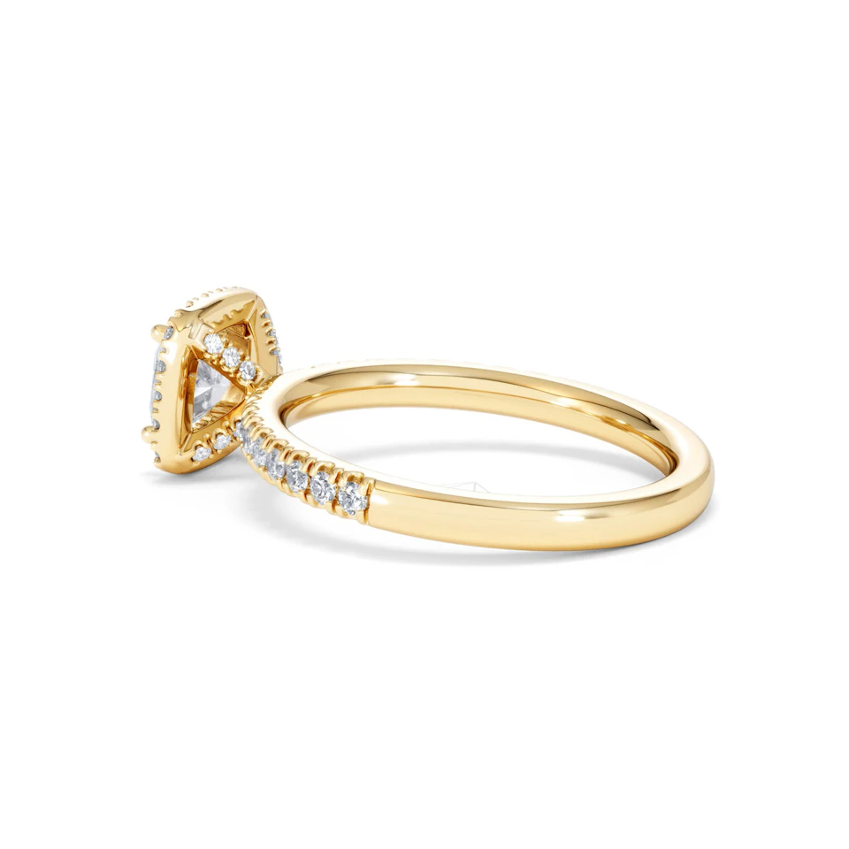 Beatrice GIA Diamond Halo Engagement Ring in 18K Gold 1.25ct G/SI2