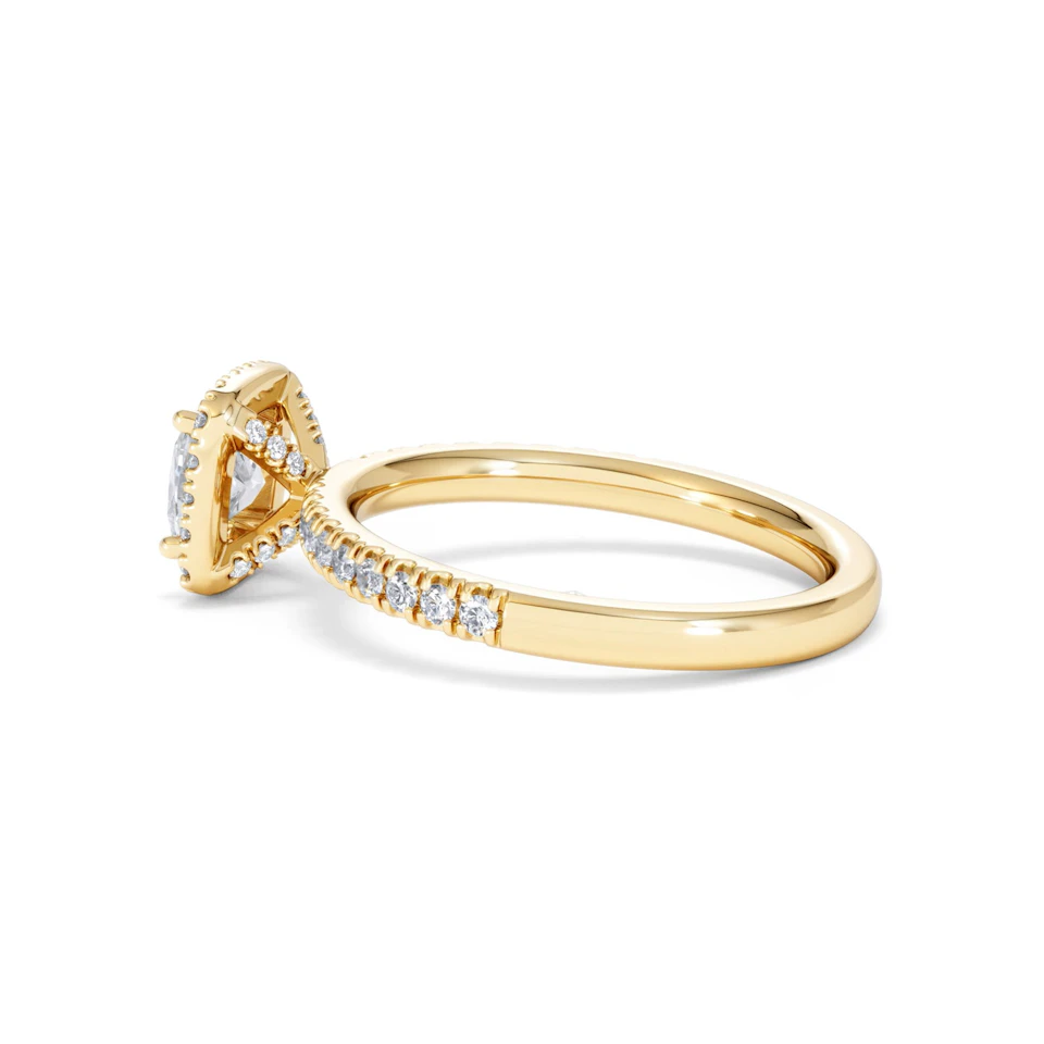 Beatrice GIA Diamond Halo Engagement Ring in 18K Gold 1.25ct G/SI2