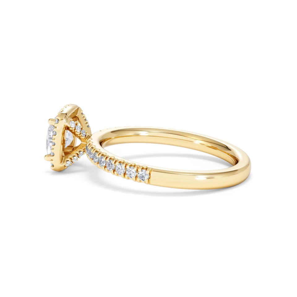 Beatrice GIA Diamond Halo Engagement Ring in 18K Gold 1.25ct G/SI2