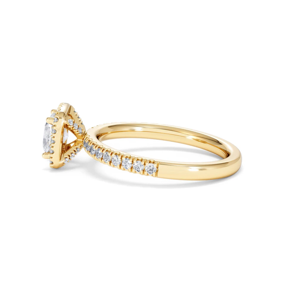 Beatrice GIA Diamond Halo Engagement Ring in 18K Gold 1.25ct G/SI2