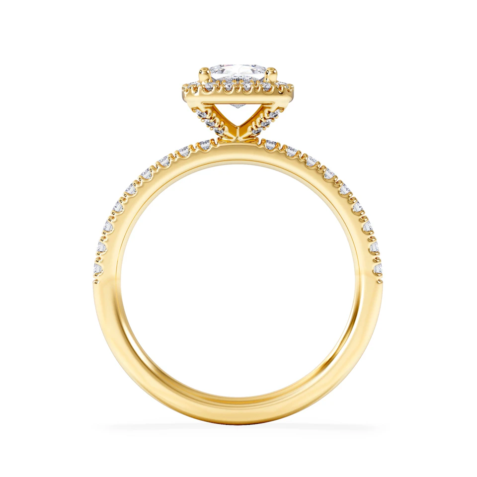 Beatrice GIA Diamond Halo Engagement Ring in 18K Gold 1.25ct G/SI2