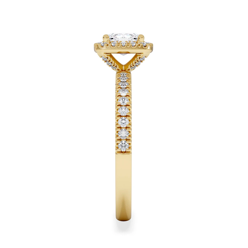 Beatrice GIA Diamond Halo Engagement Ring in 18K Gold 1.25ct G/SI2