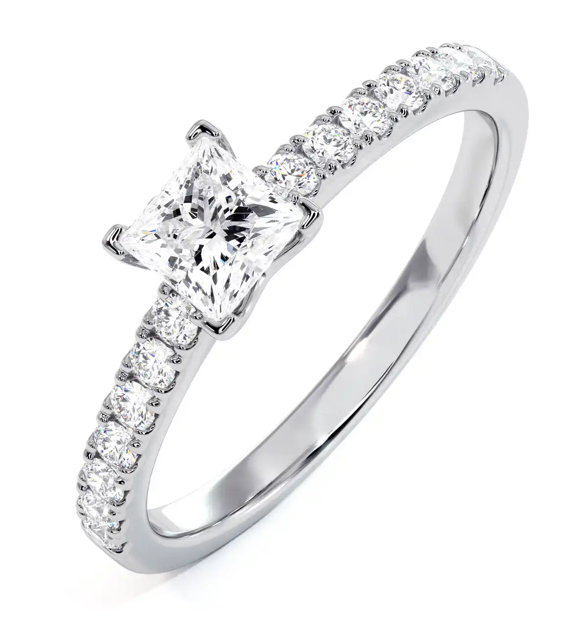 Katerina Princess Diamond Engagement Ring 18KW Gold 0.85ct G/VS1