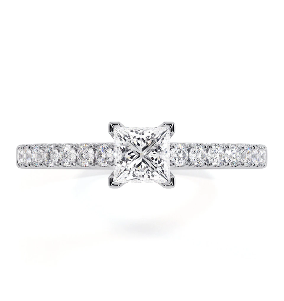 Katerina Princess Diamond Engagement Ring 18KW Gold 0.85ct G/VS1