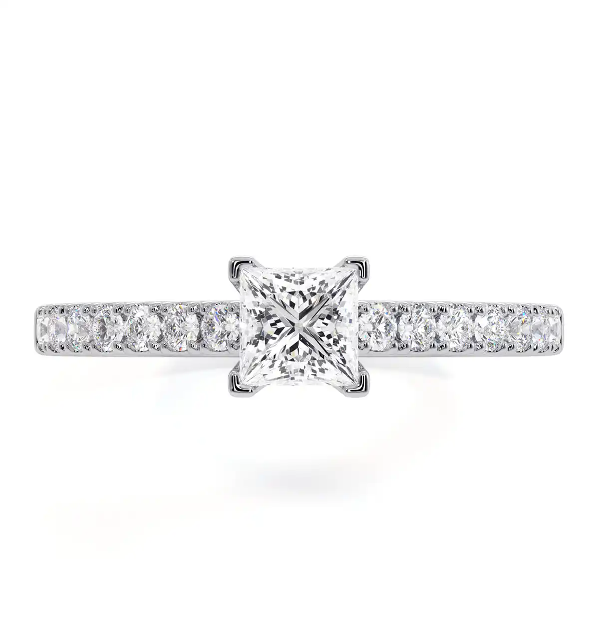 Katerina Princess Diamond Engagement Ring 18KW Gold 0.85ct G/VS1